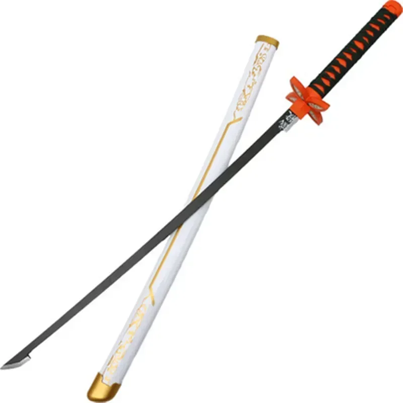 Cosplay Demon Slayer White Half Kochou Sword 104cm Katana Weapon Role Play 41inch Kimetsu no Yaiba Agatsuma Zenitsu Wood Model