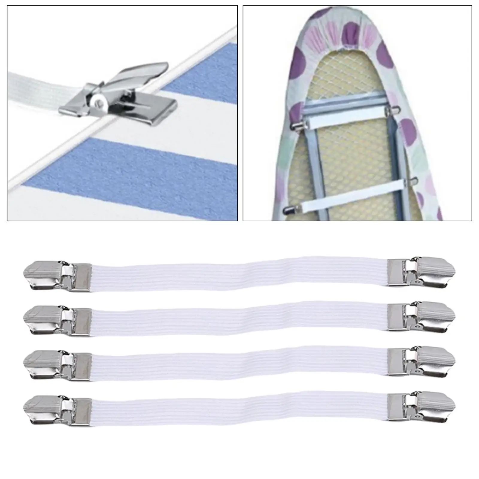 4x Ironing Board Cover Fasteners Bed Sheet Fasteners Corner Holder