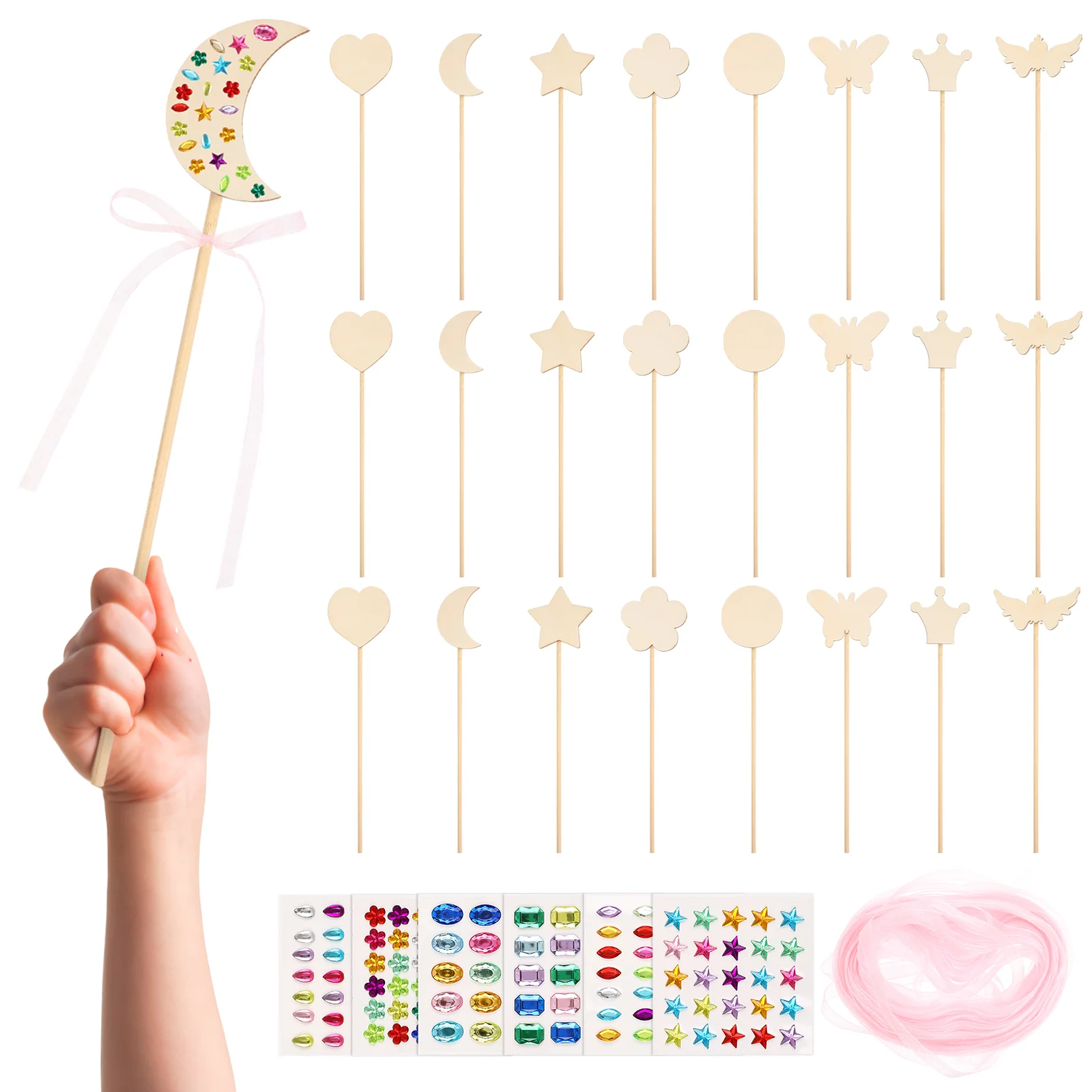 

Princess Costumes for Girls Toys Fairy Child Wooden Cosplay Party Prop Plaything Angel Sticks