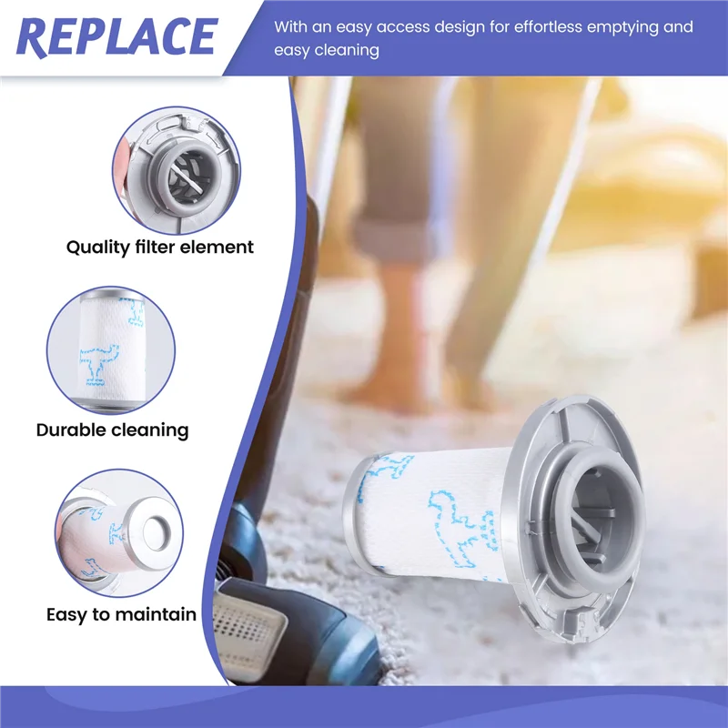 جودة عالية - لمرشح Rowenta ZR009006 للمكنسة الكهربائية اللاسلكية X-Force Flex 8.60 القابلة للغسل