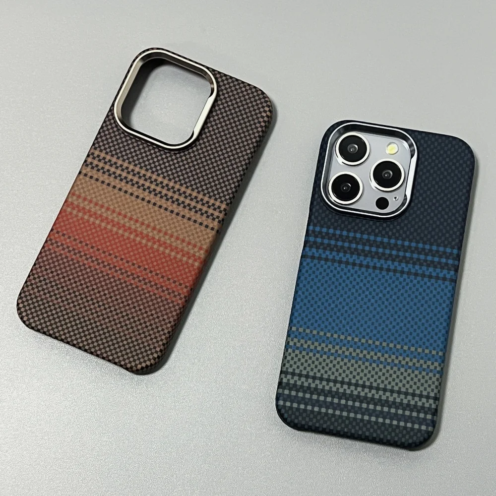 Luxuriöse Carbon-Faser-Slim-Hülle für iPhone 18 17 13 14 15 16 Pro Max Stoßfeste Legierungs-Kameraobjektivschutz Ultradünne Hartschale – Detail 5