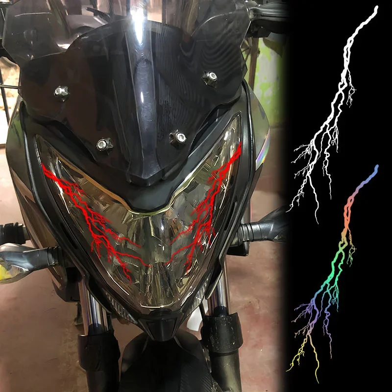 

1Pair Thin Stripe Cool Lightning Motorcycle Stickers Waterproof DIY Motorbike Light Fuel Tank Front Fairing Scooter Vinyl Decals