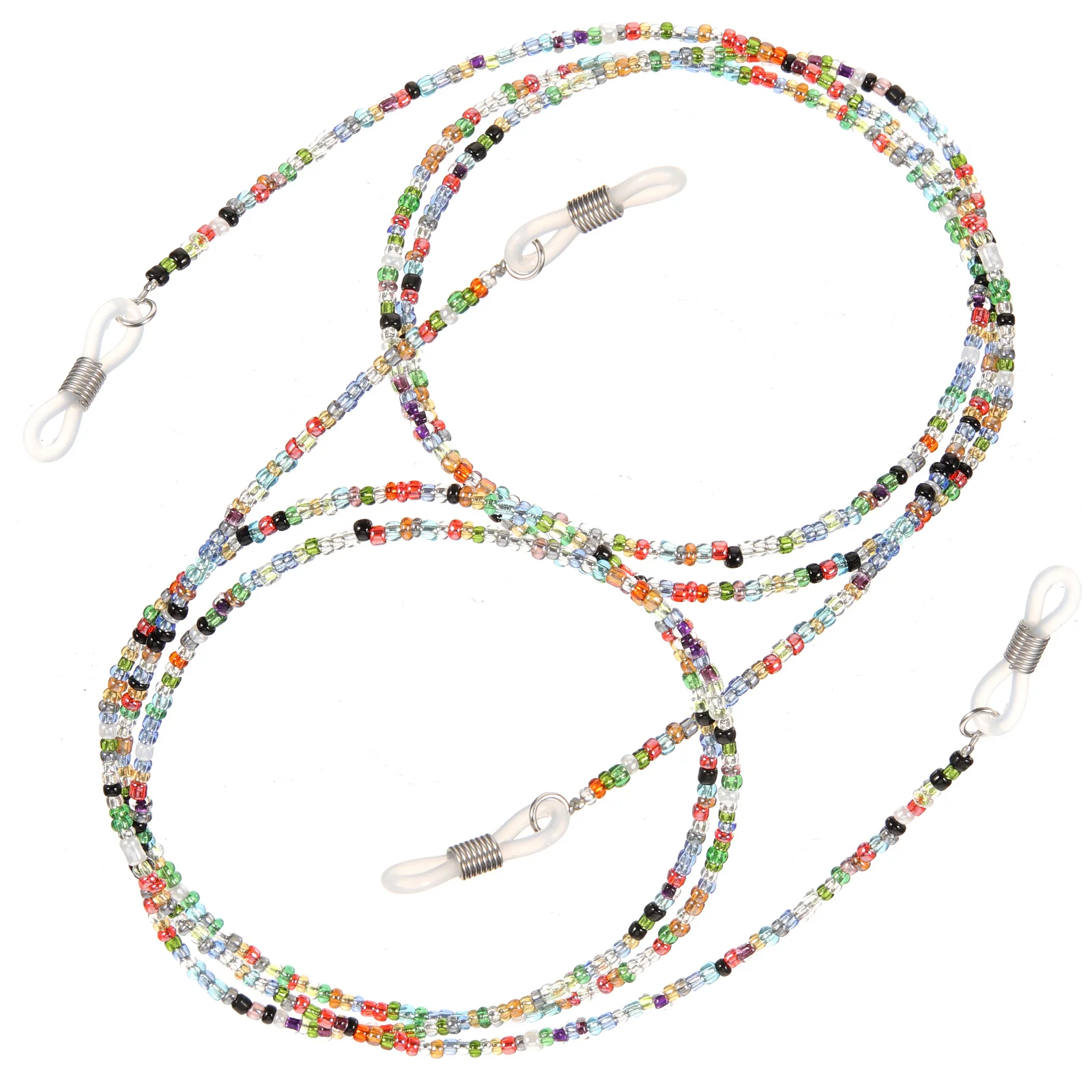 

2Pcs Beads Chain for Glasses Anti-Lost Eyeglasses Lanyard Lightweight Comfortable Neck Strap for Reading Running