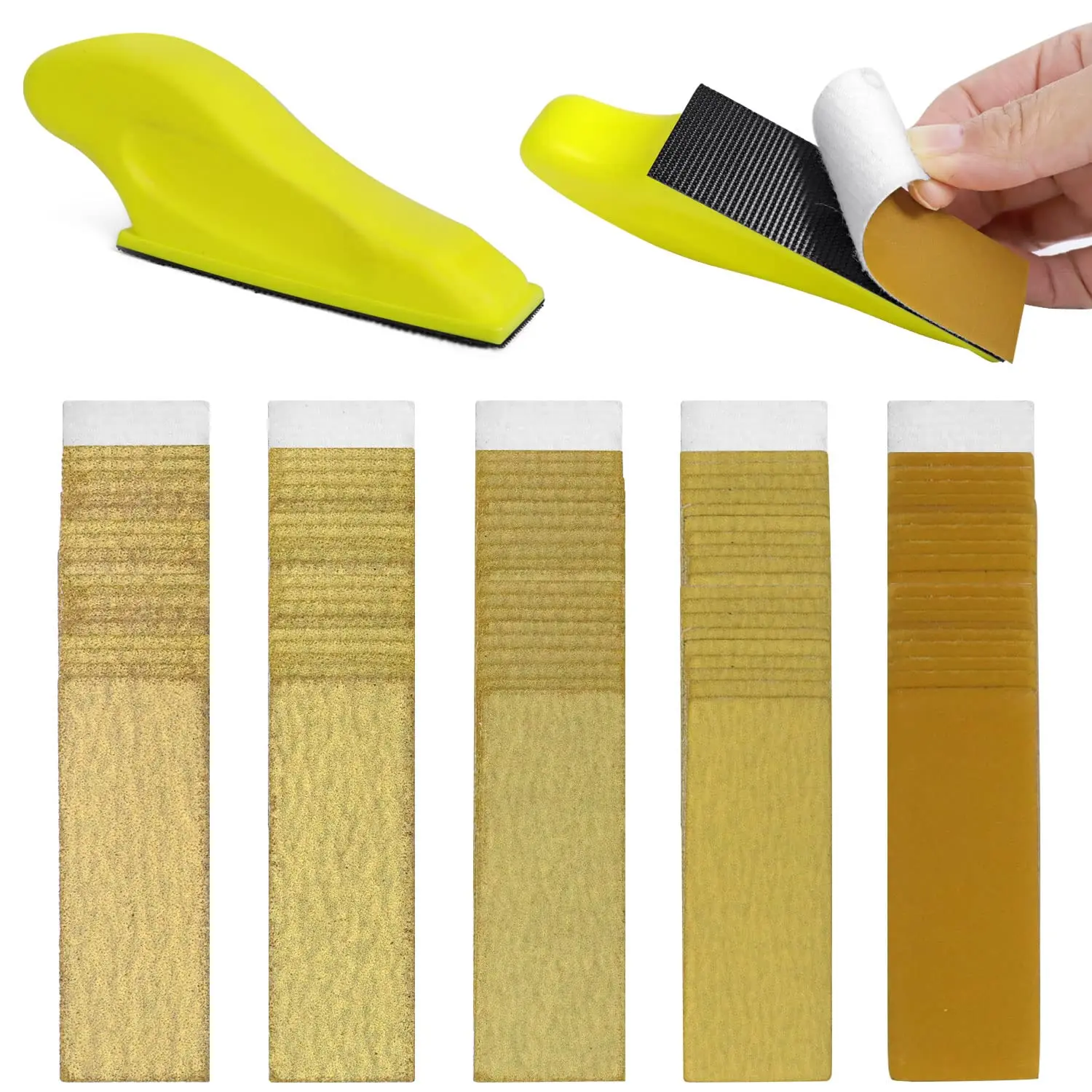 50Pcs Dry Sandpaper Kit for Micro Sander Detail Wood Grinding Kit Sandpaper for DIY Crafts Wood Tight Narrow Spaces Polishing