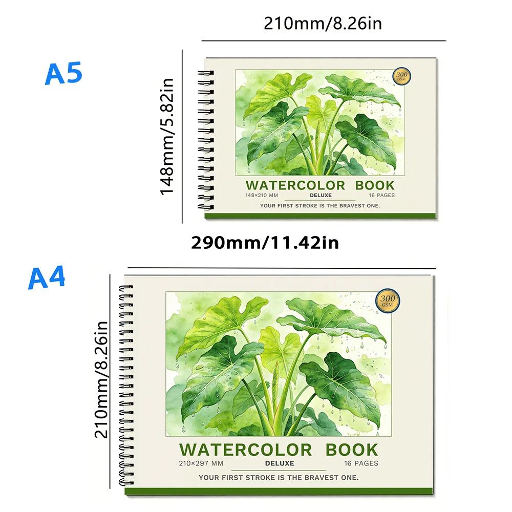 Watercolor Paper 300gsm Heavyweight Drawing Pad, No Bleed, Mixed Media Art Supplies, Ideal Gift For Art Lovers Students
