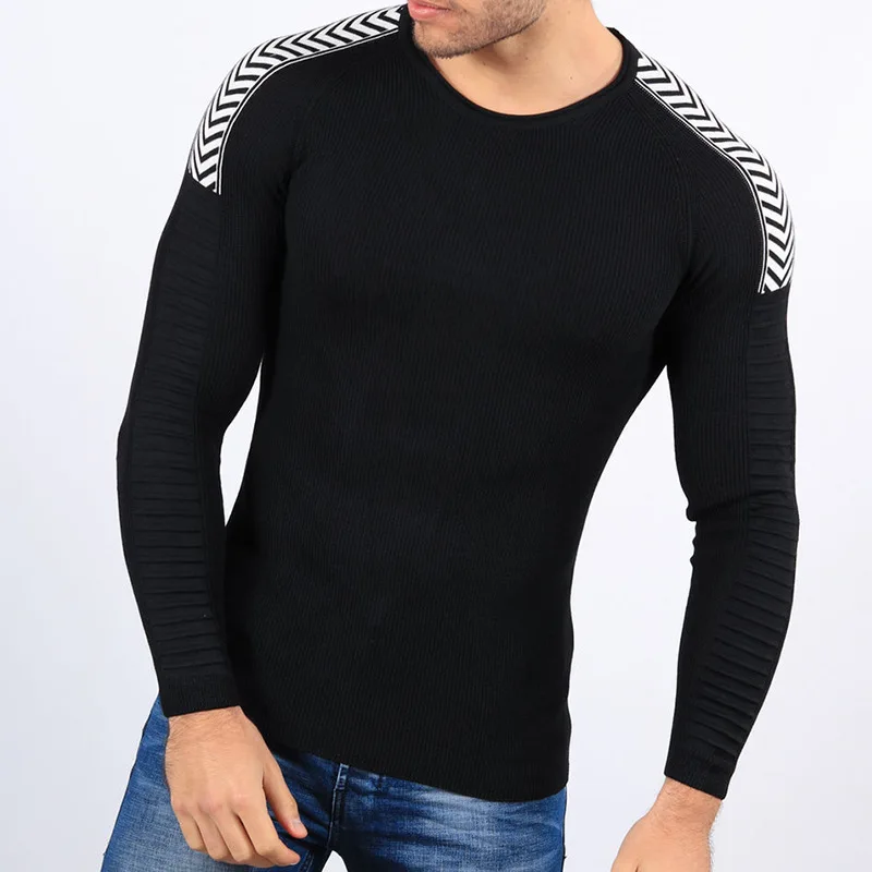 

Men's Long Sleeve Sweater 2023 Spring And Autumn New Slim Round Neck Striped Casual Large Size Sweater