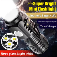 3 LED Super Bright Flashlight Rechargeable For Long Range Portable Small Flashlight With Pen Clip And Tail Magnet New