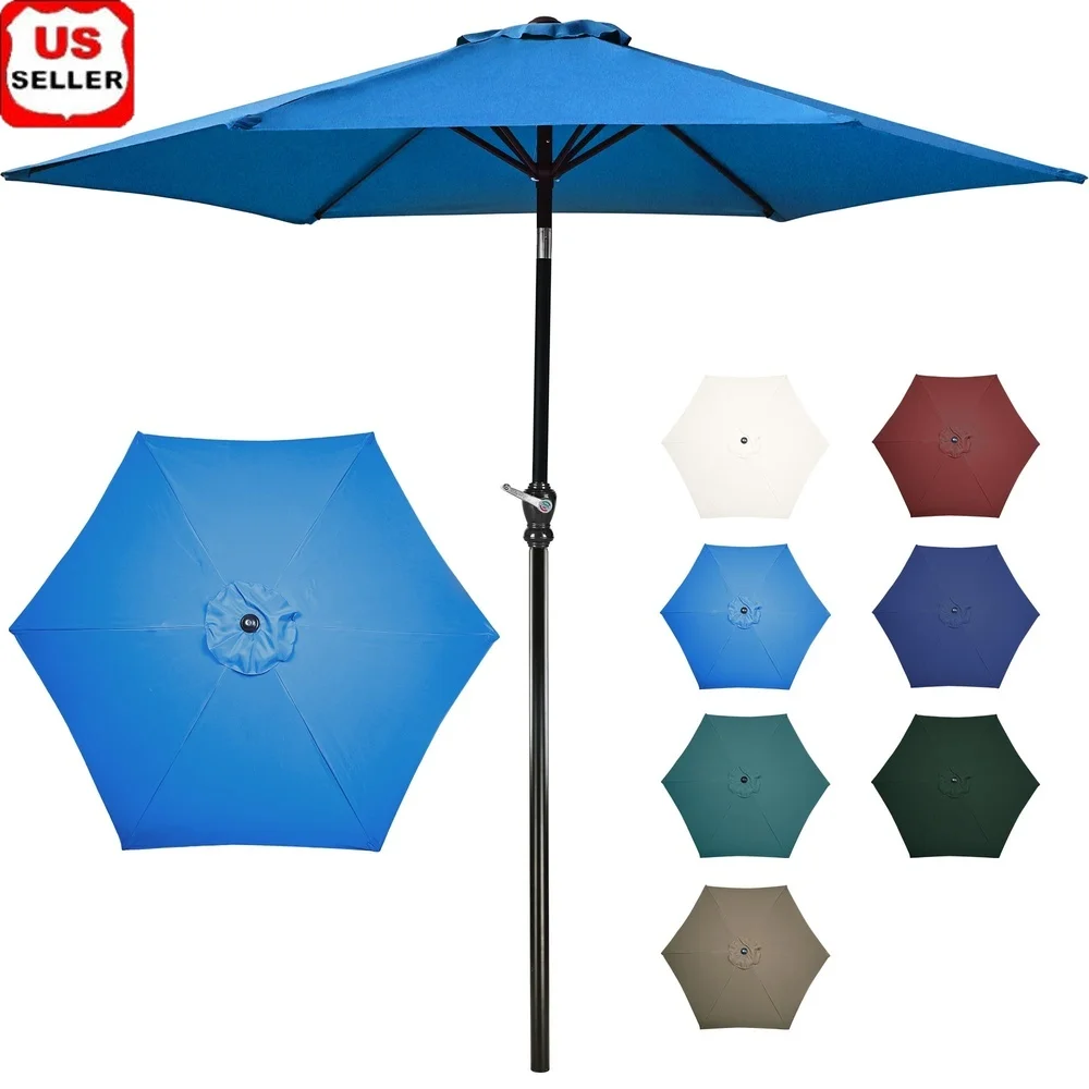 

9 футов, зонт для патио на открытом воздухе, устойчивый к ультрафиолетовому излучению, солнцезащитный козырек с системой наклона кривошипа, водонепроницаемый навес, садовые мероприятия у бассейна