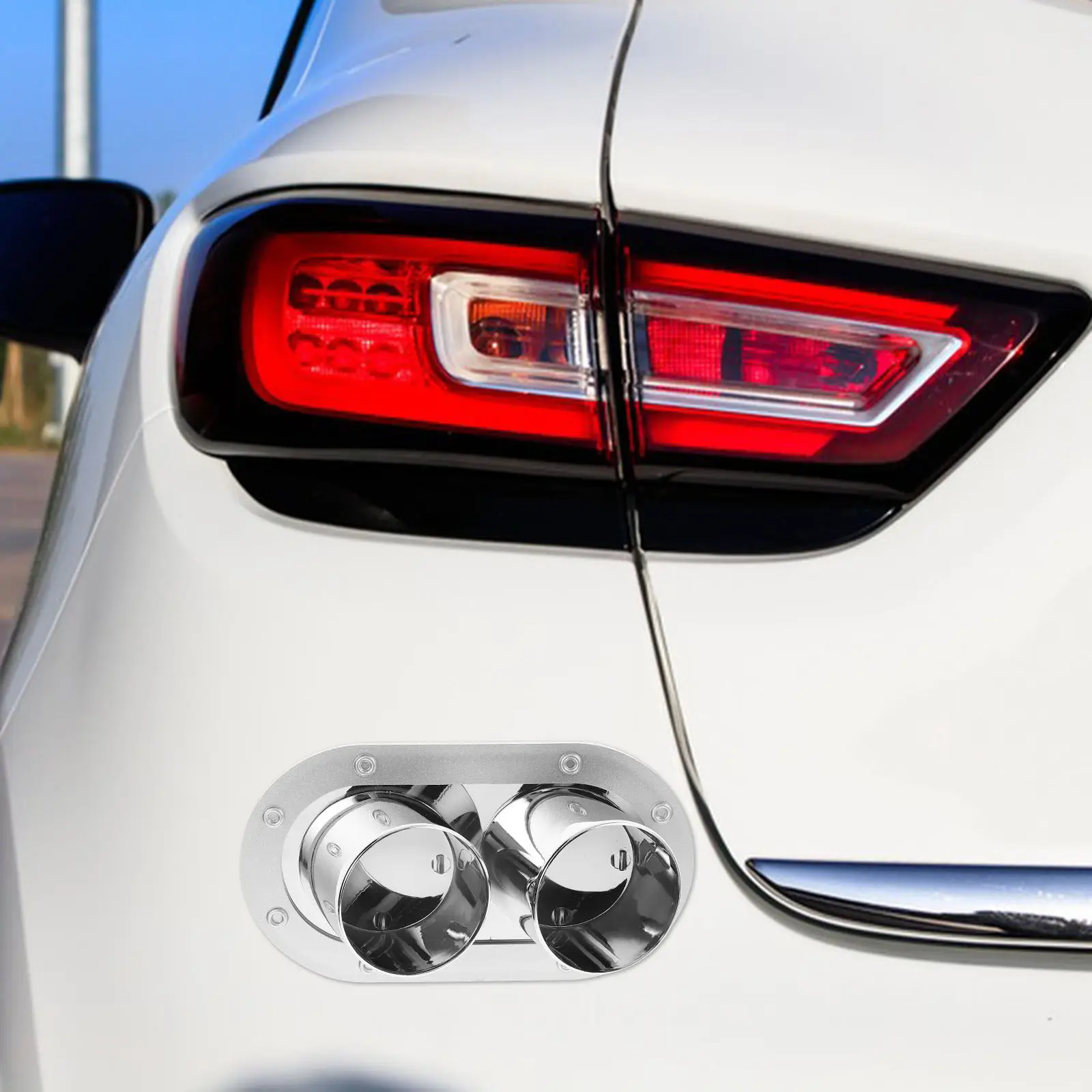 

Универсальная декоративная наклейка на выхлопную трубу, имитирующая трубу глушителя, самоклеящаяся, устойчивая к царапинам, для украшения автомобиля