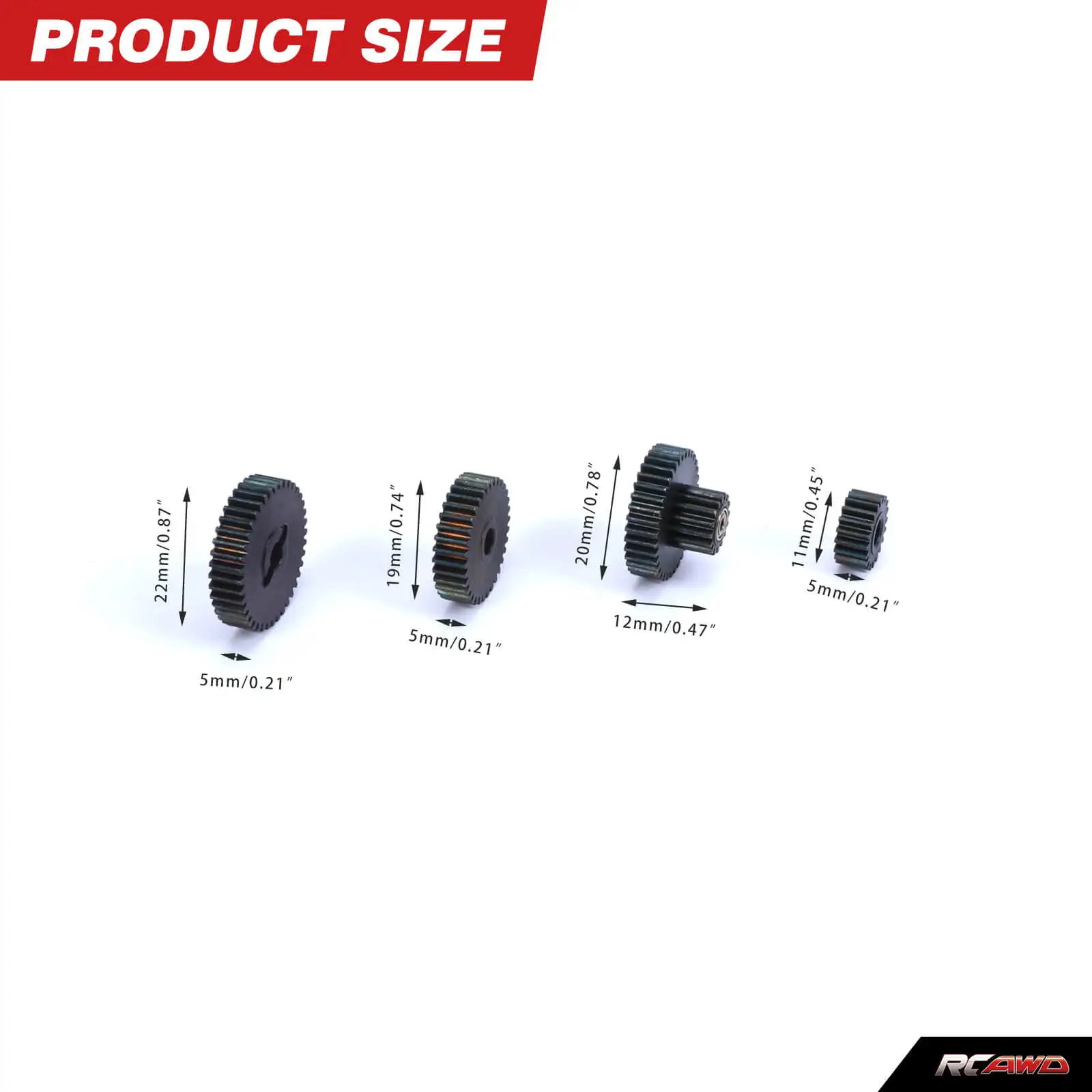RCAWD 48P Transmission Gear Set for 1/18 Axial UTB18 Capra trail buggy crawler upgrades parts