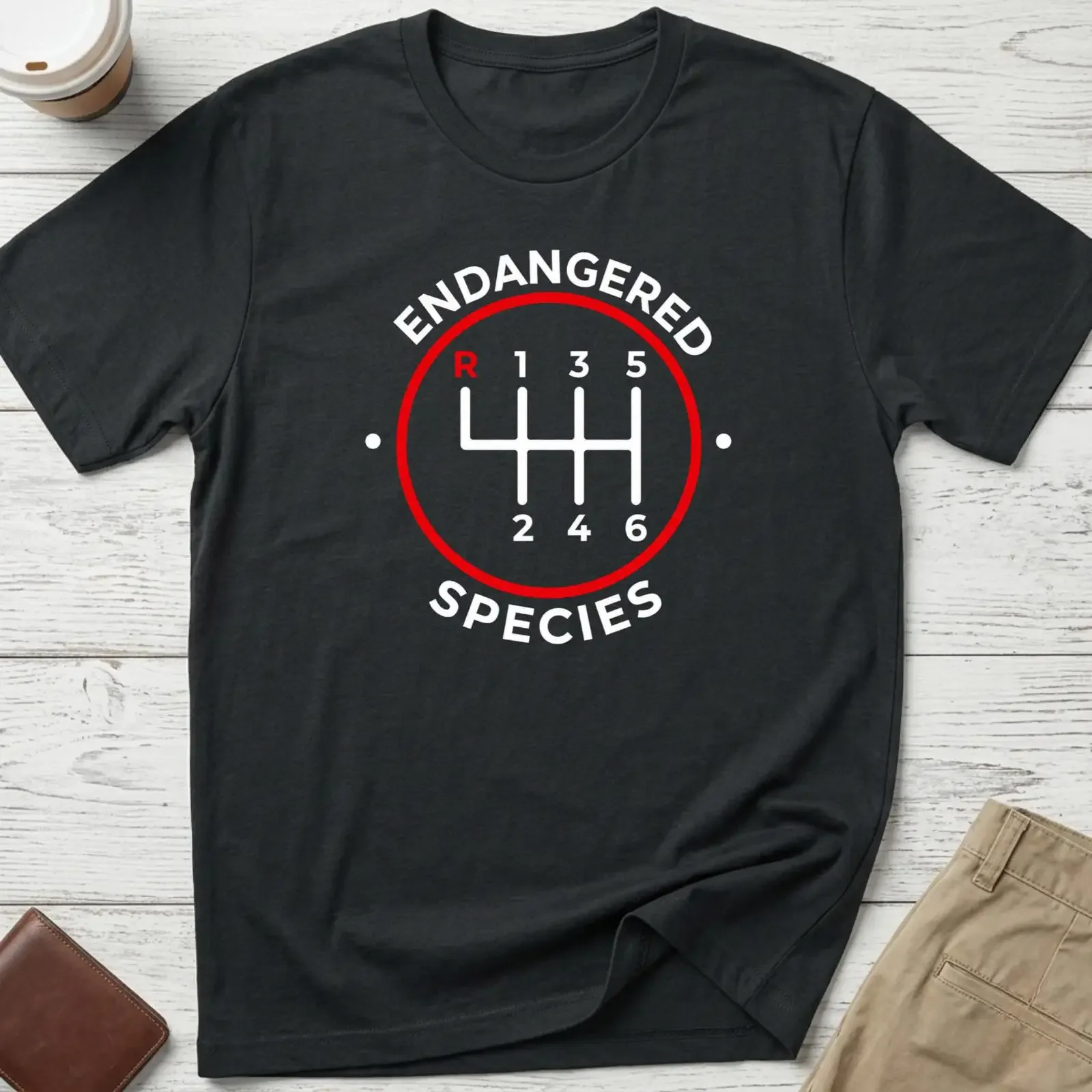 Endangered Species 6 Speed Manual Transmission T Shirt Funny Car Enthusiast for Petrolheads  vintage Washed graphic