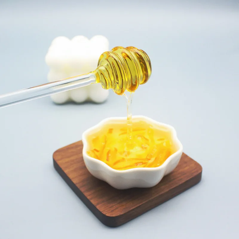 Special spoon for scooping honey Gourmet tool Honey stirring stick Creative cute glass long handle coffee jam stirring