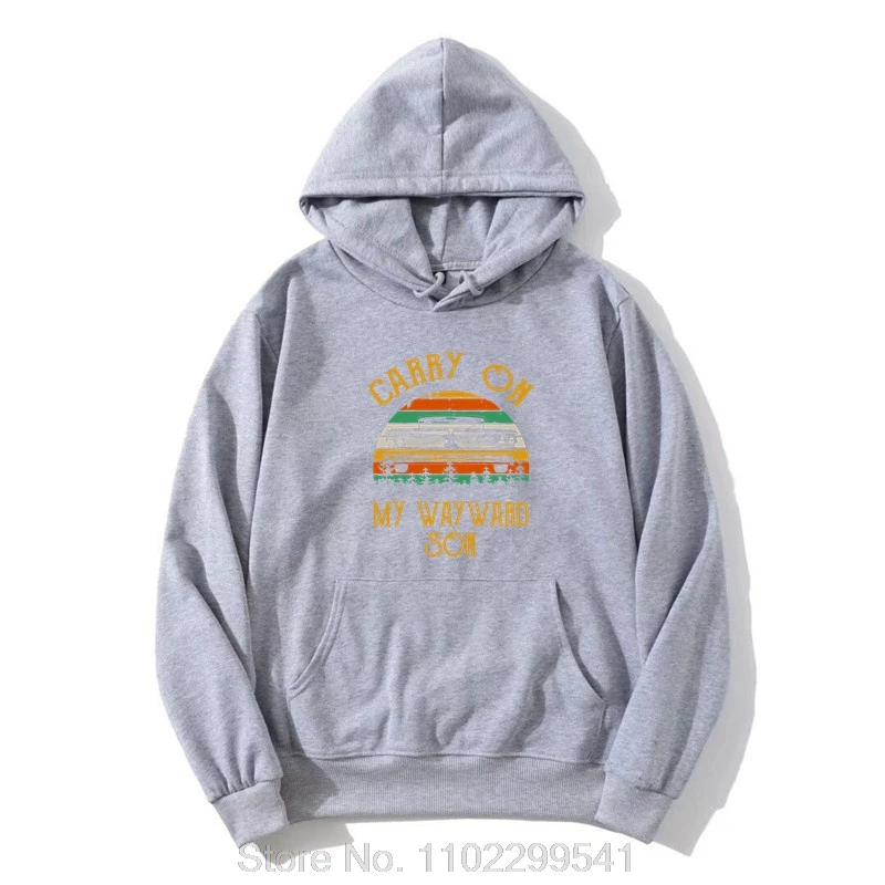 Men's Carry On My Wayward Son Oversized Hoodie Harajuku Drama TV Supernatural Hoody Hip Hop Jacket Zip Up Hoodie Sweatshirt