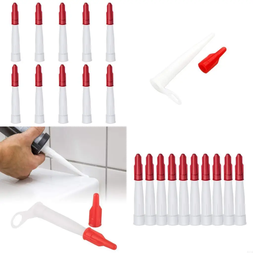 

10Pcs MultiUse Sealant Nozzles for Caulking Grout Floor Tile Gaps Installation M4YD