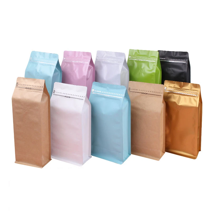 StoBag 20pcs Coffee Beans Packaging Bag with Valve Aluminum Foil Sealed for Powder Food Nuts Storage Stand Up Reusable Pouches