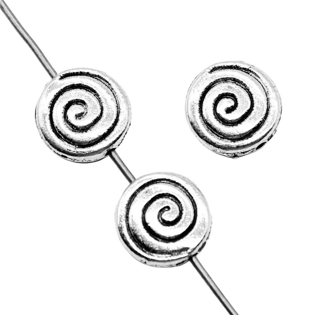 

25pcs 10mm Zinc alloy metal tibetan silver plated bead T0608 for jewelry making
