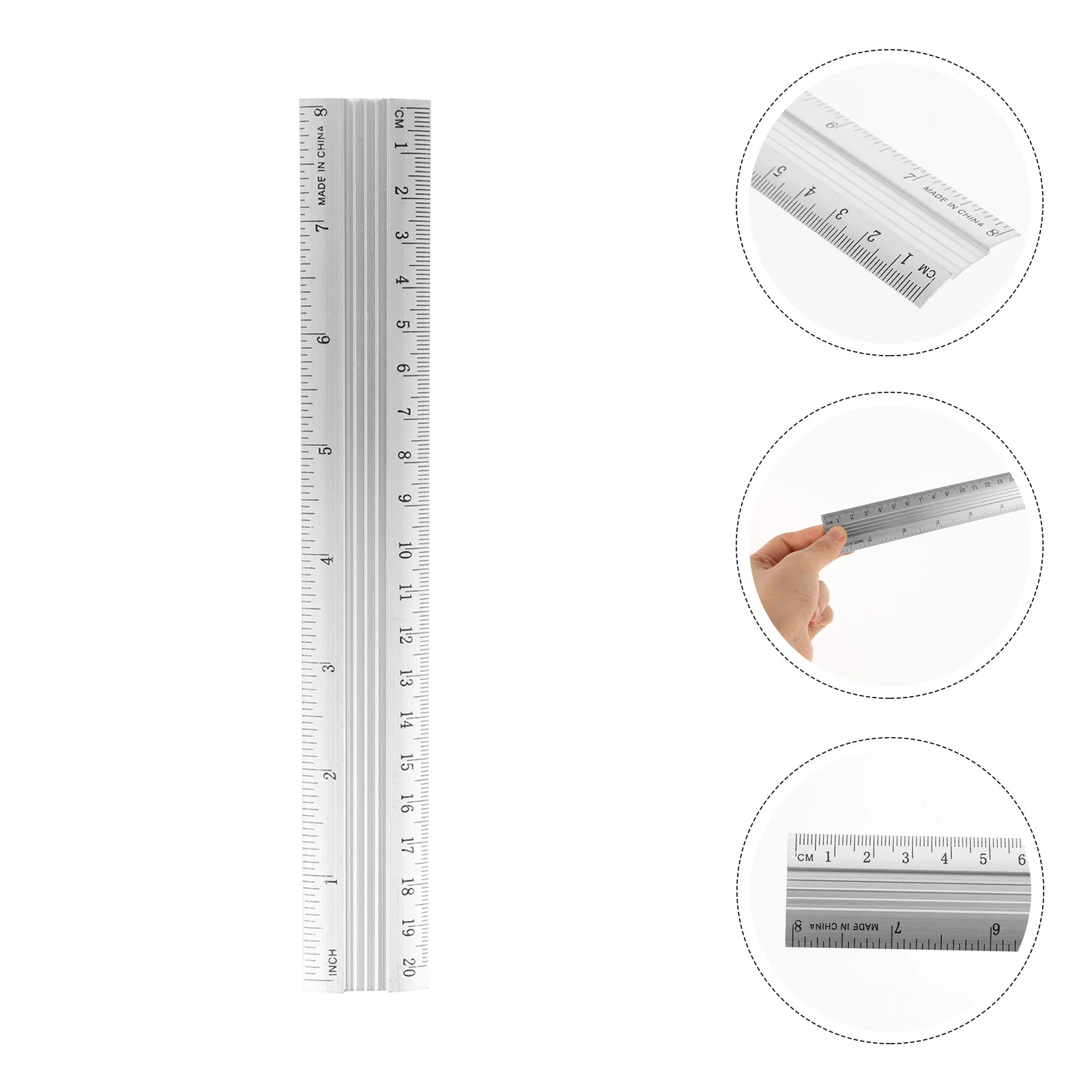 مجموعة مسطرة ألومنيوم مكونة من 3 قطع، أدوات قياس رسم محمولة خفيفة الوزن، مستلزمات مكتبية، مقياس صياغة احترافي للفنانين