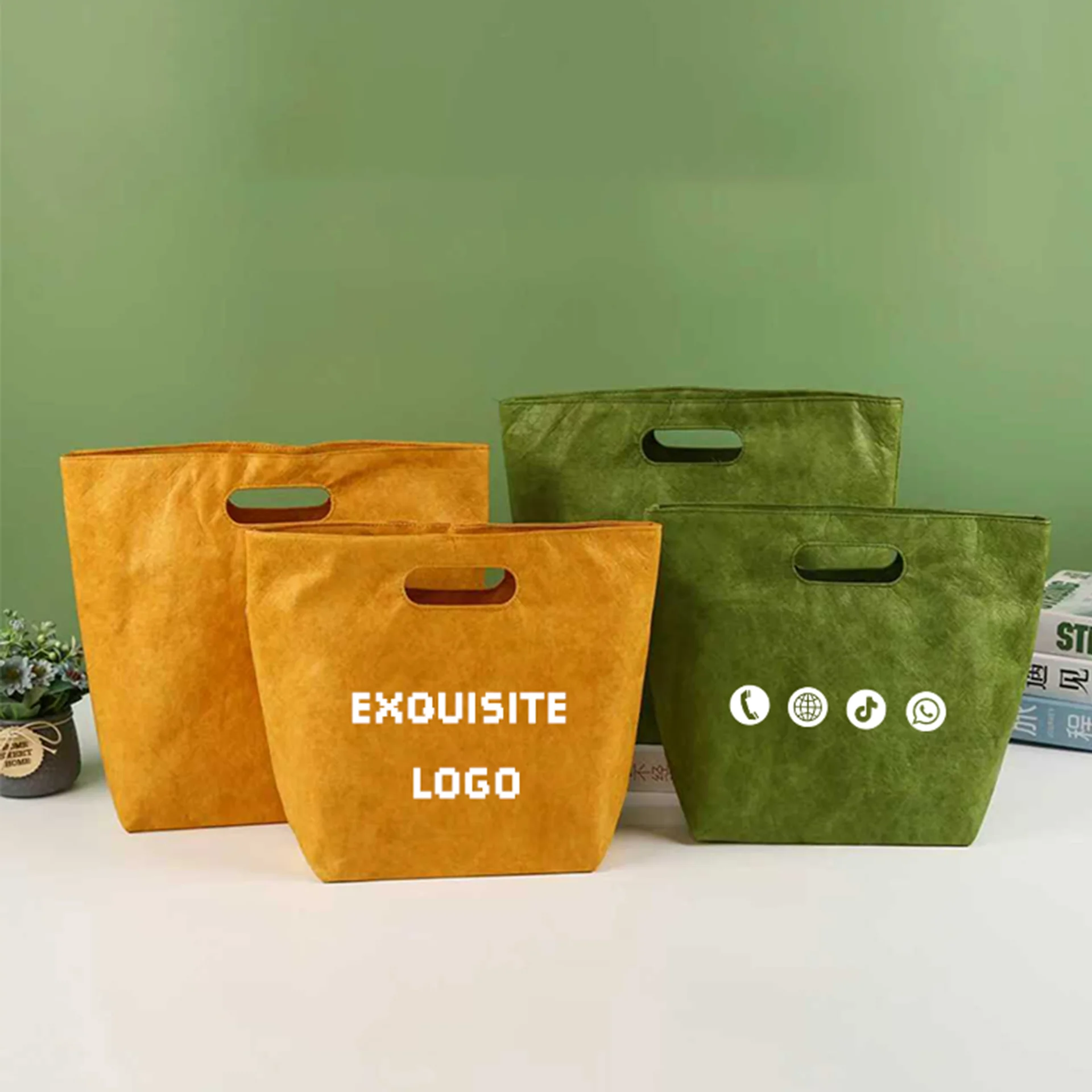 Event Party Shop - 10 reusable DuPont paper bags,waterproof shopping