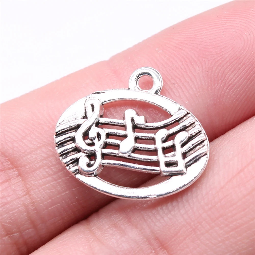 WYSIWYG 20pcs 20x17mm Pendant Musical Notes Charm Pendants For Jewelry Making 2 Colors Musical Notes Pendants