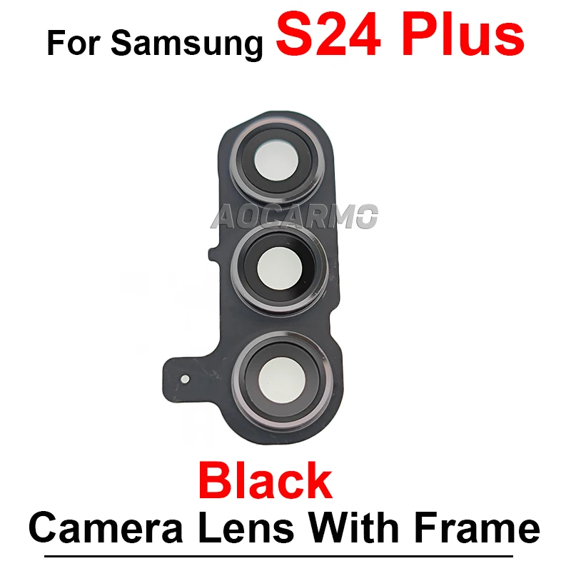 For Samsung Galaxy S24 Plus Ultra S24+ S24U Rear Back Camera Lens With Frame Replacement Parts