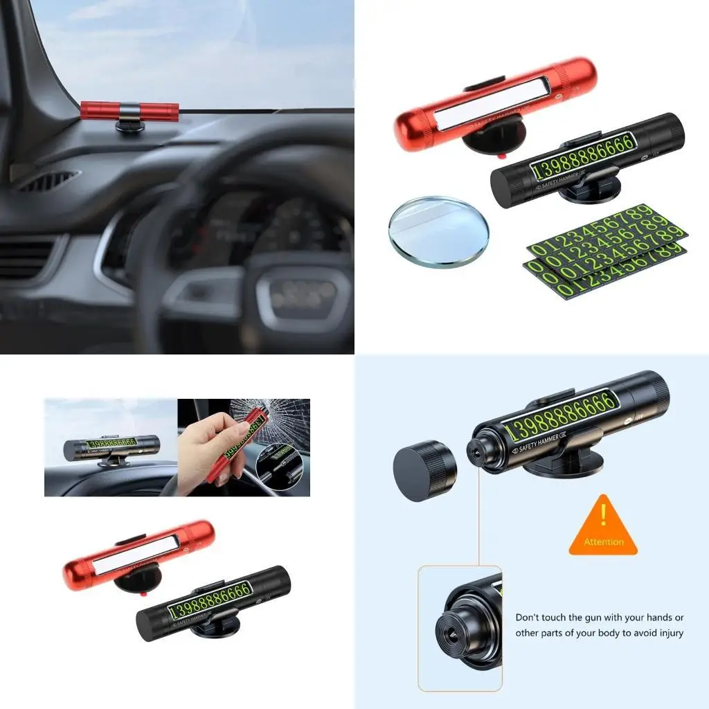 

02DE Car Parking Number Plate with Built In Window Breaker Protect Your Car Yourself