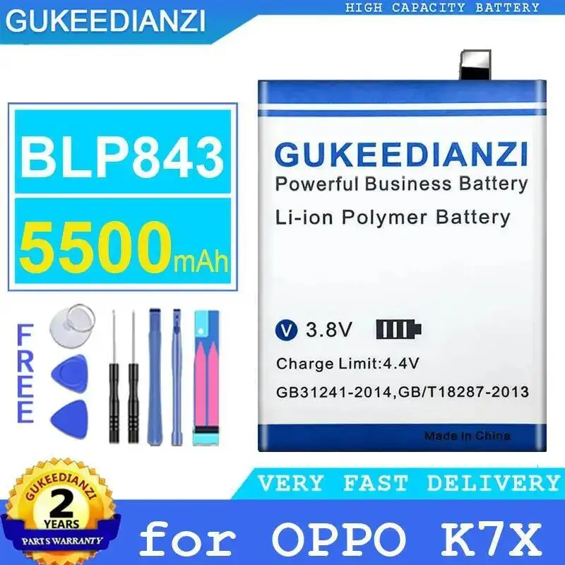 

5500Mah BLP843 For Oppo K7X Mobile Phone Battery Long Lasting