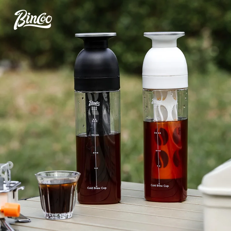 Bincoo 600 مللي ماكينة صنع القهوة المثلجة المحمولة المحكمة الغلق مع فلتر القهوة القابل للإزالة وأدوات القهوة وإبريق الشاي