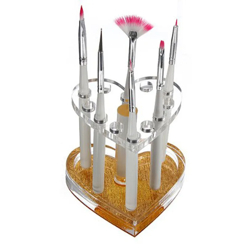 12 Holes Nail Brushes Storage Box Nail Polish Painting Pen Stand Holder Acrylic Nails Art Tools Organizer Showing Shelf