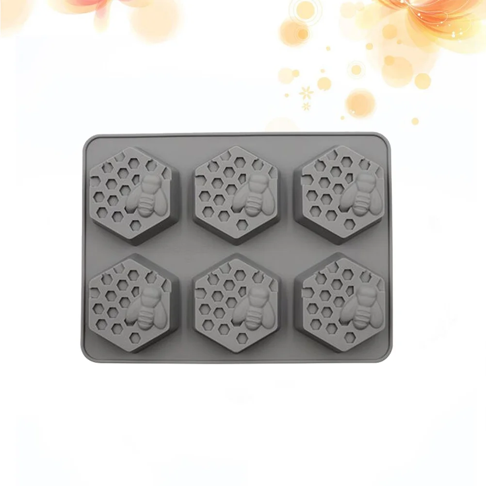 

Soap Silicone Mold 6 Cavities Dark Grey Flexible Reusable Non-Stick DIY Soap Chocolate Cake Mold Baking Candy Ice Cube Jelly