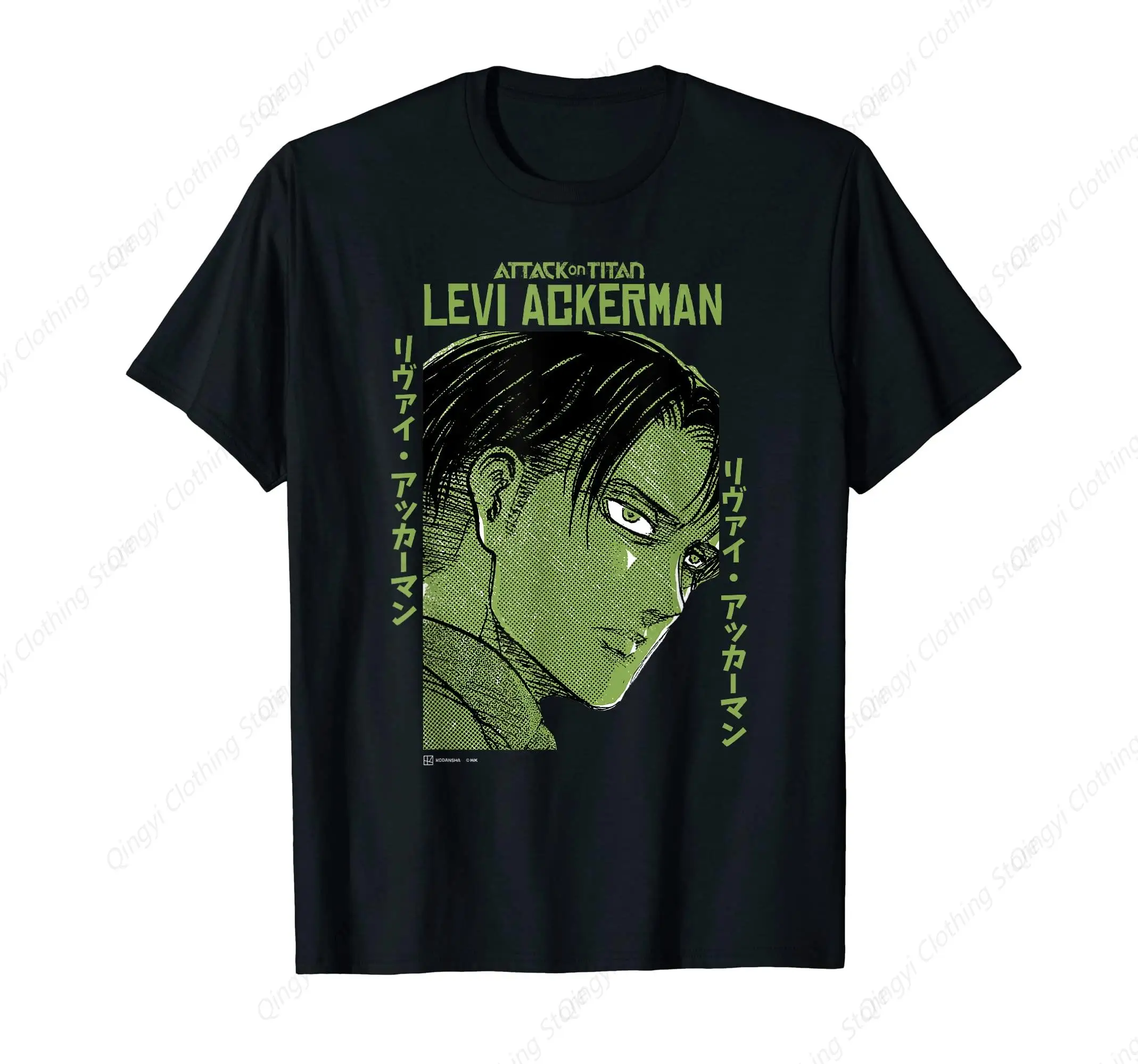 Levi Ackerman Japanese Manga Face Portrait T-Shirt