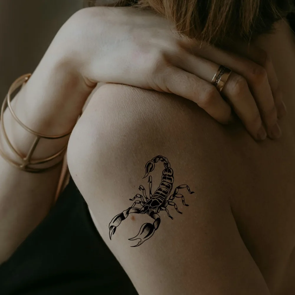 2 Sheets Scorpion Tattoo Stickers, Waterproof and Durable Temporary Tattoos