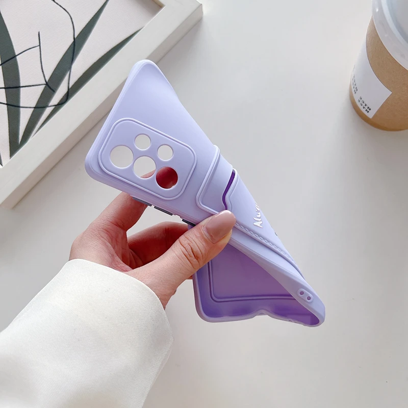 Card Slot Holder Phone Case For Samsung Galaxy A51 A71 A32 A52 A72 A22 A53 A33 A73 A4G 5G A50 A30 A20 A30s A50S A03S Cover