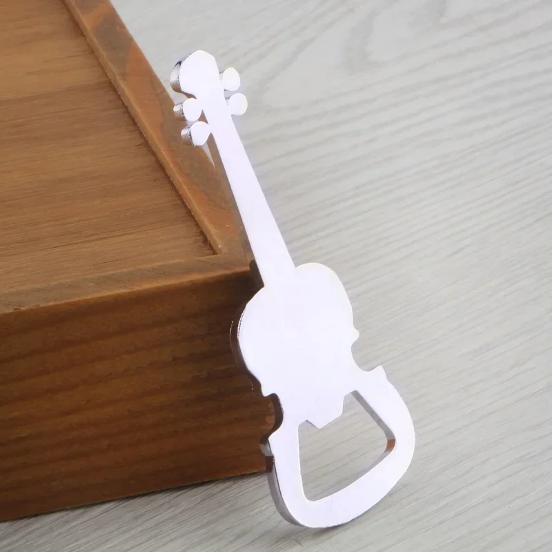 Personalized Guitar Shape Beer Bottle Opener Zinc Alloy Metal Bottle Opener Small Wedding Favors for Guests Kitchen Gadgets