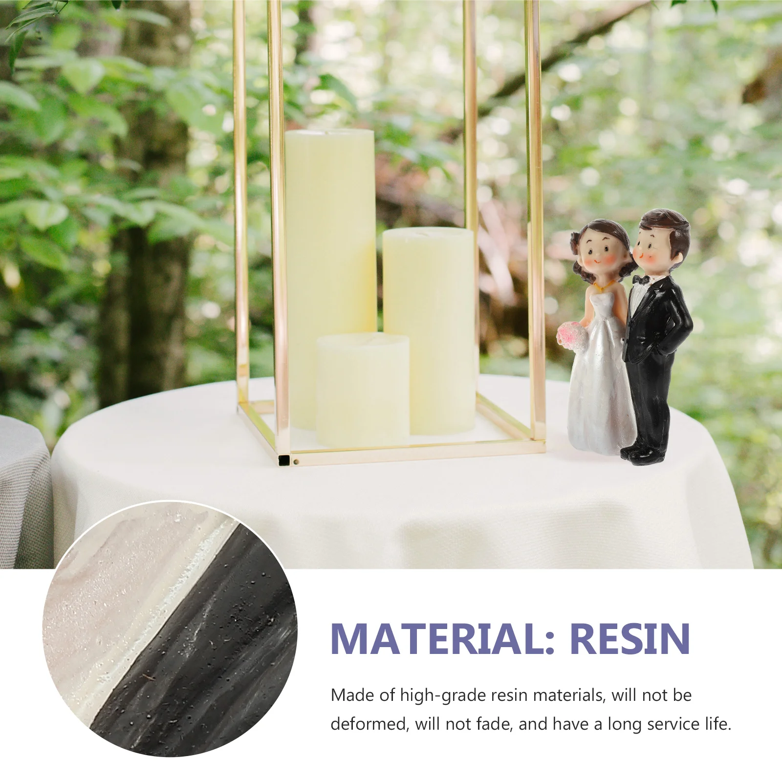 Couple Statue Wedding Ornaments Multi-function Decor Wear-resistant Figure Delicate Desktop Tabletop Cake Bride