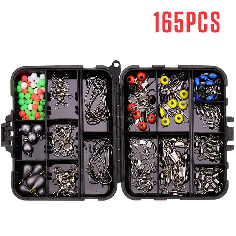 165pcs Fishing Lure Accessories Sets Fishhook Accessories Combination  Fishing Set Accessories Lures Carp Fishing