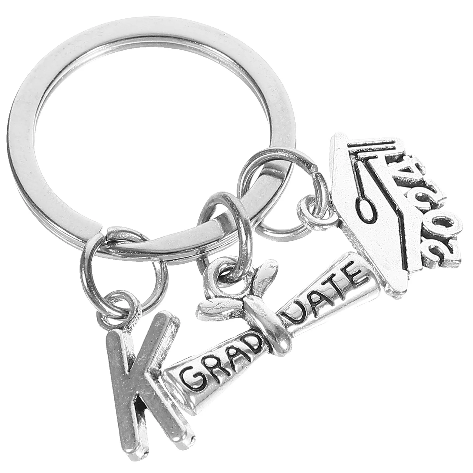 

Graduation Gift Keychain 2024 Letter K Charm Pendant Key Ring Backpack Decoration Meaningful Souvenir Graduation Keychain