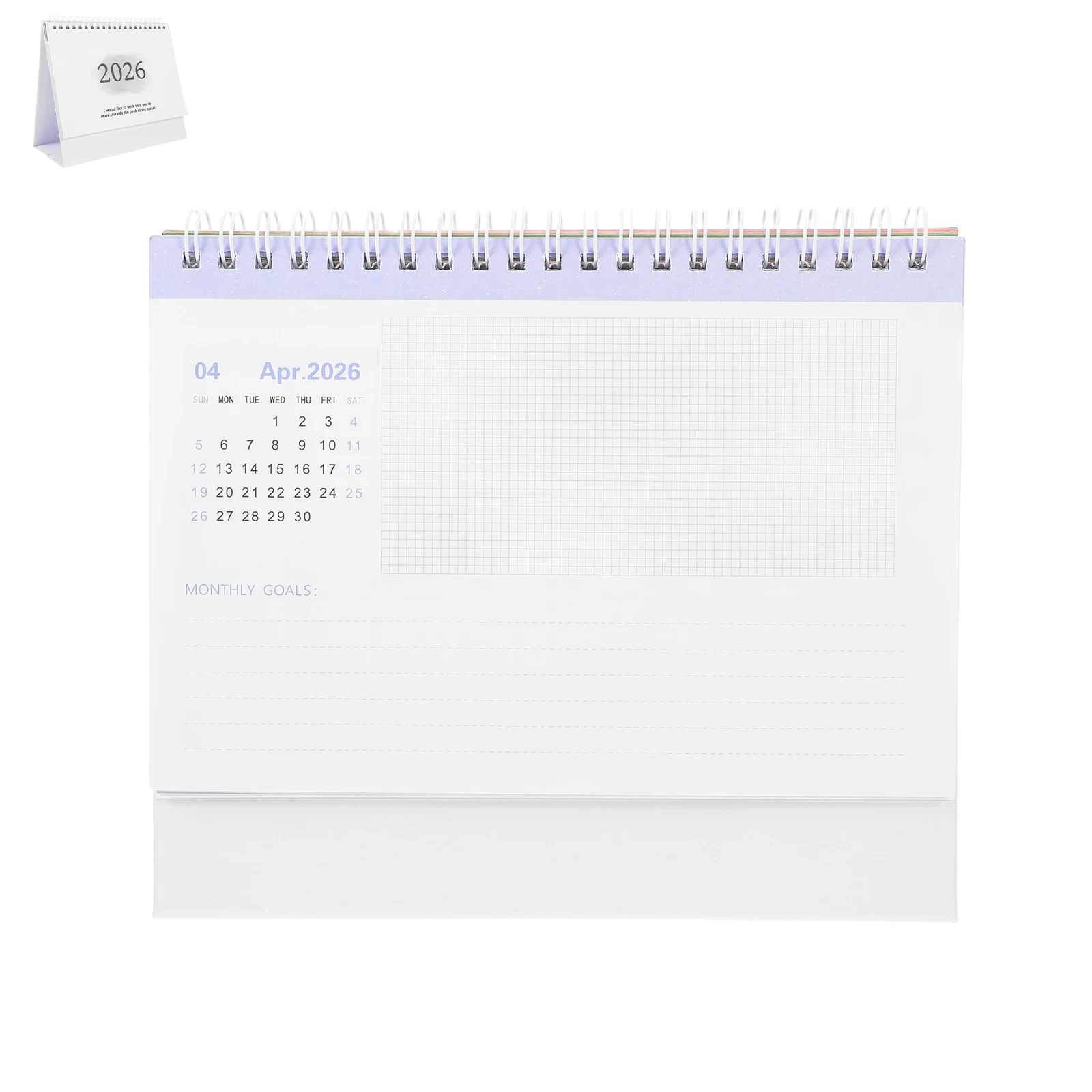 

2026 Desk Calendar Flip School Standing Turn The Page Desktop Dated Paper Small Home