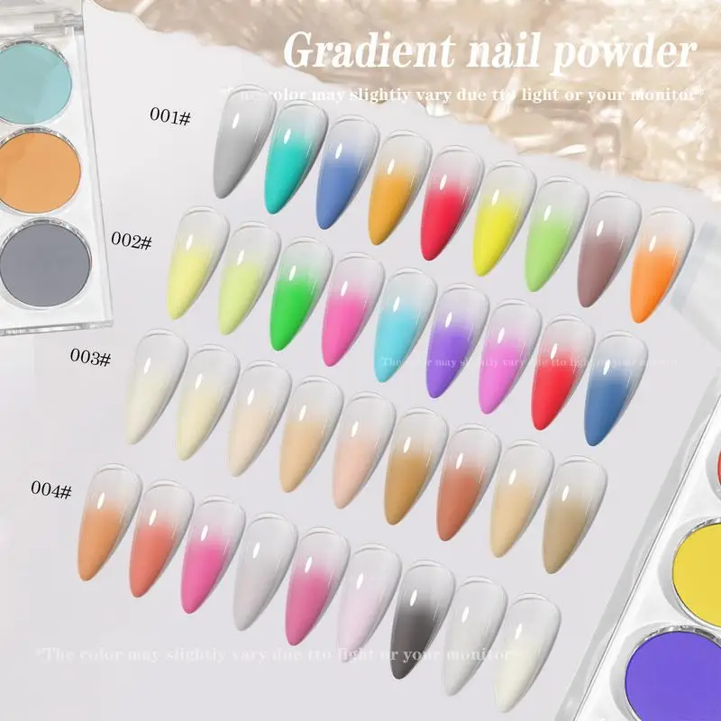 2024 Gradient Nail Powder Palette 9 colori Nail Gradient Glitter Pigment Set Chrome Powder Manicure accessori effetto specchio