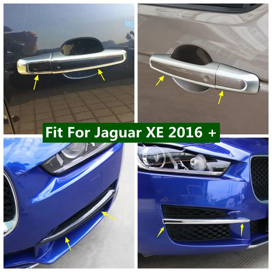 

Front Bumper Grille Fog Light Lamp Door Handle Catch Cover Trim For Jaguar XE 2016 - 2019 ABS Carbon Fiber / Chrome Accessories