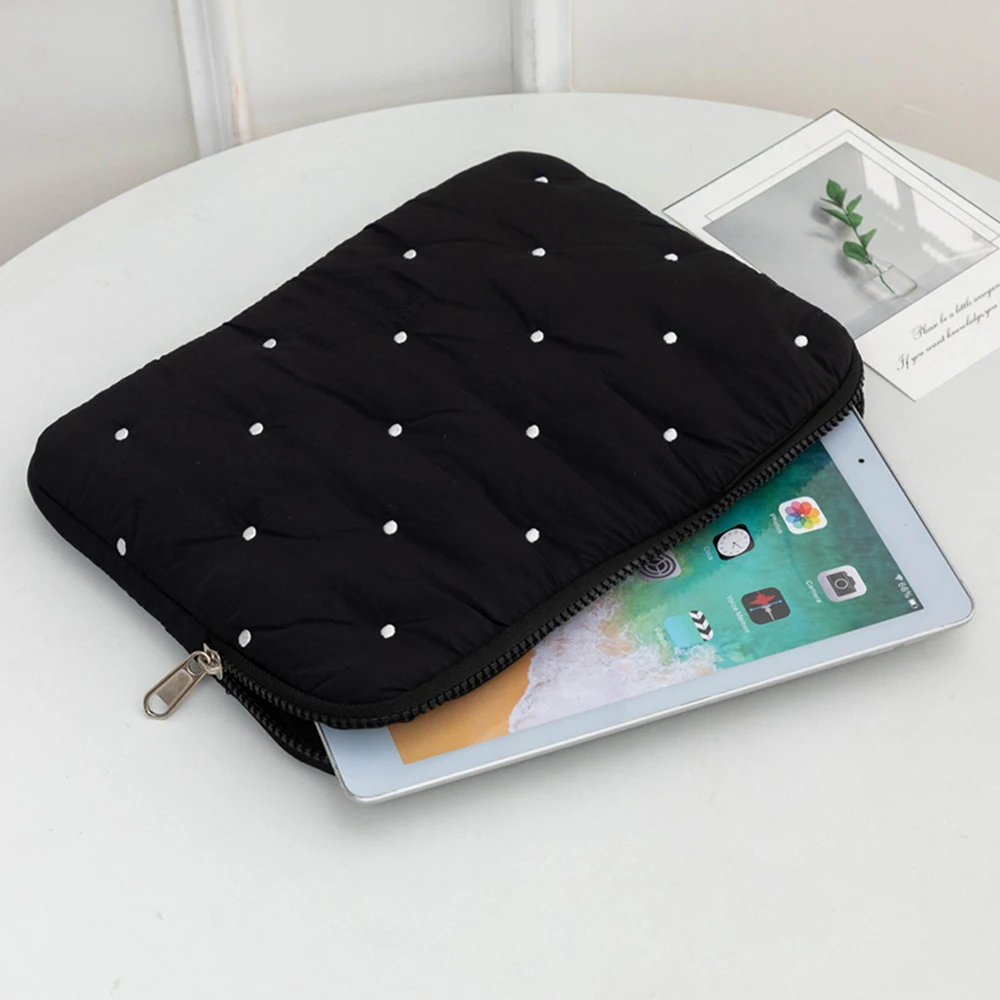 刺繍ドットコンピューターバッグ、シンプルな無地タブレットバッグ、インナーバッグ、ラップトップ収納バッグ、選べる複数のサイズ