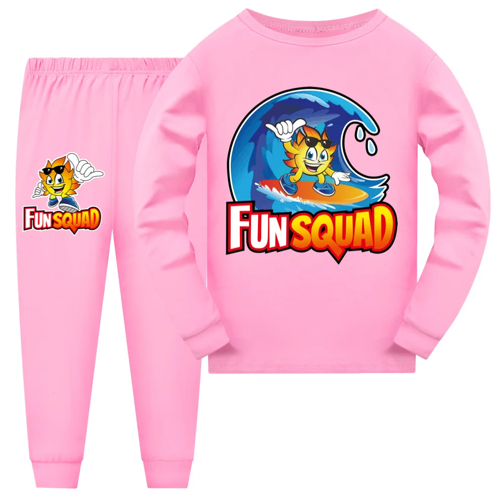 Fun Squad Gaming Children's Pajamas Set Cartoon Kids Sleepwear Boys Clothes Sleep Suit Cotton Pyjamas Infant Nightwear For Girls