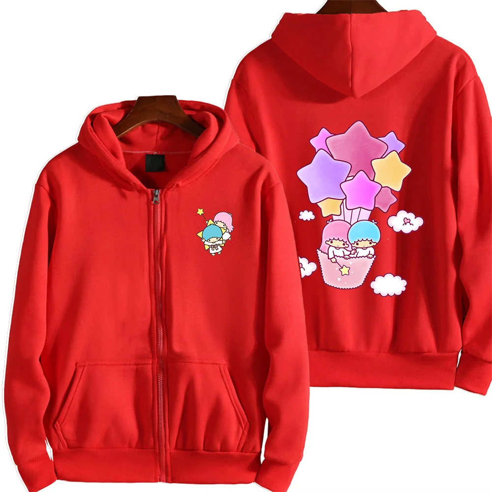 Sanrio Little Twin Stars Men's and Women's Hoodie Casual Street Clothing Long sleeved Sweatshirt Autumn Hoodie