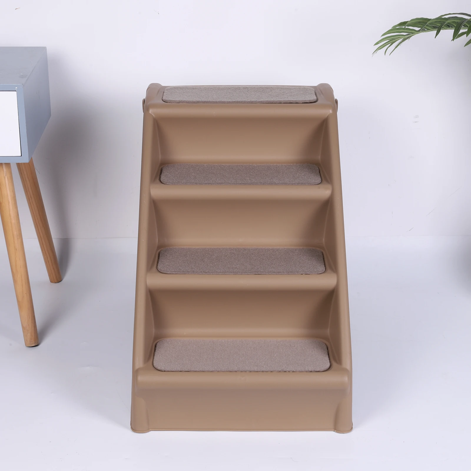 

4 Layers Folding Pet Stair For Small And Medium Cats Dogs 4-Ladder Plastic Climbing Steps Non-Slip Soft Surface Pet Dog Stairs