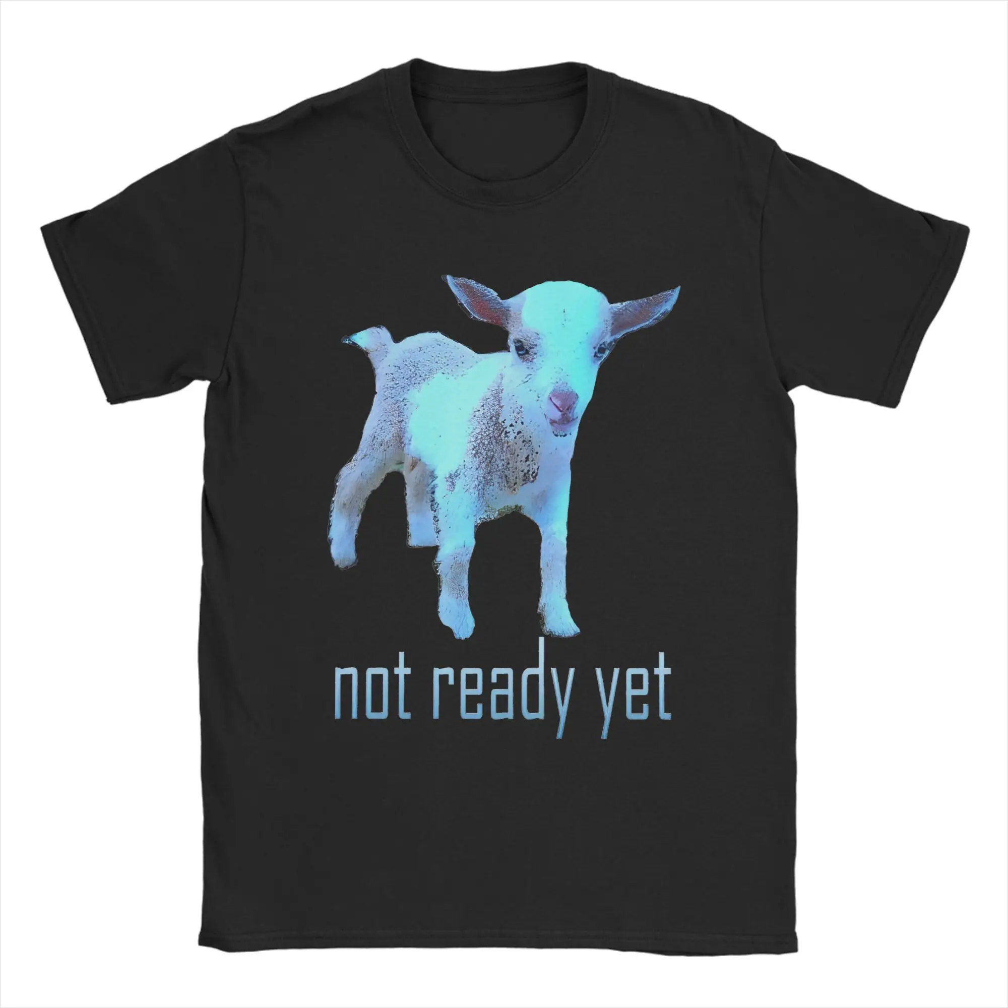 Severance Goat Not Ready Yet T Shirts for Men Pure Cotton Vintage T-Shirts Round Neck Lumon Industries Tee Clothes 4XL 5XL 6XL