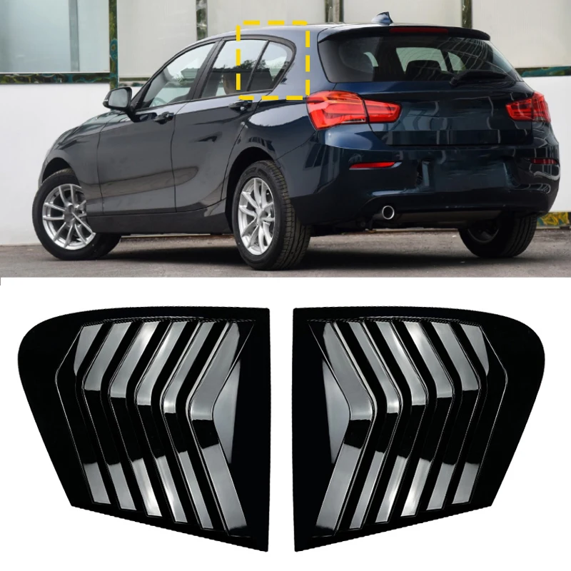 

For BMW 1 Series F20 118i 120i Carbon Fiber Car Rear Window Shutter Cover Trim Window Louver Side Vent Shutter Panel 11-19