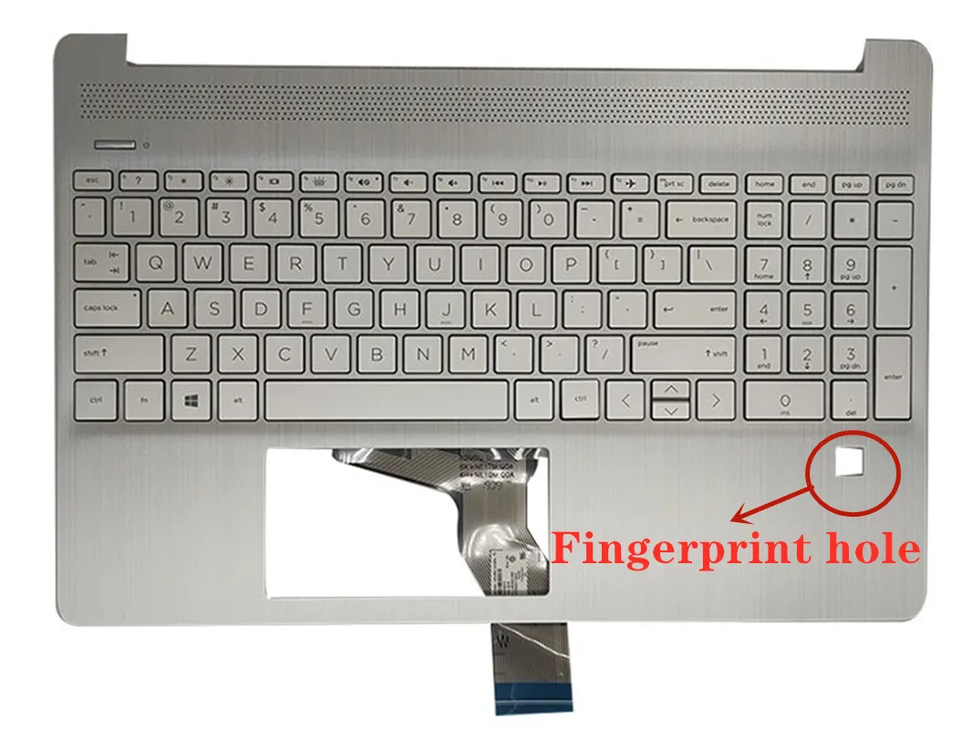 New For HP 15S-ER FR FQ 15-EF TPN-Q222 Q230 L63578-001 L63579-001 Laptop Palmrest Top Cover US Keyboard With fingerprint hole