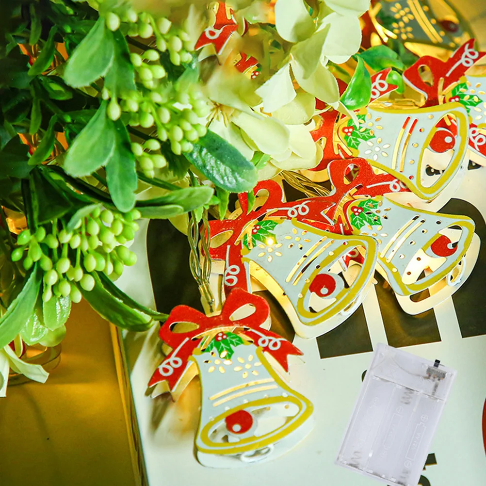 سلسلة أضواء جرس مهرجان سلسلة مصابيح ديكور مهرجان ستارة خفيفة لشجرة المنزل حفلة عيد الميلاد الديكور #4