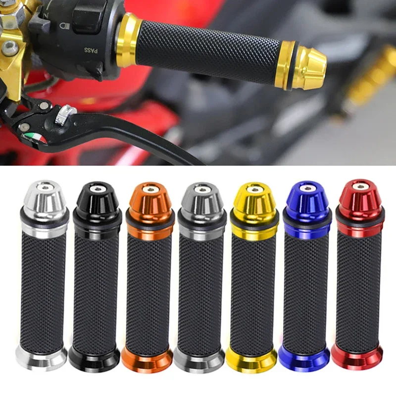 2Pcs Motorcycle Grips Hand Rubber Anti-Slip Motorcycle Grips Hand Handlebar Modified Handlebar Settle Handle Bar Grips 22-24mm