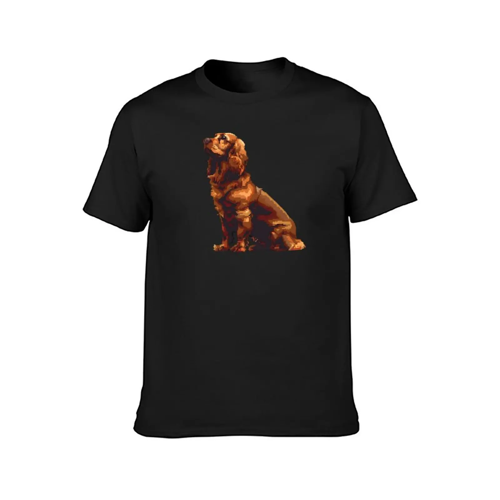 Pixel Sussex Spaniel T-Shirt tops oversizeds blacks sports fans Men's t-shirts