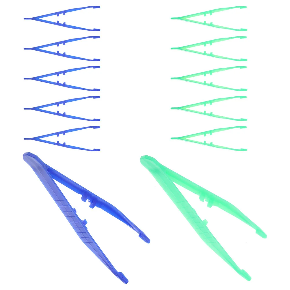 20 pinças descartáveis dos pces crianças ferramentas para artesanato plástico escola criança jóias grânulo